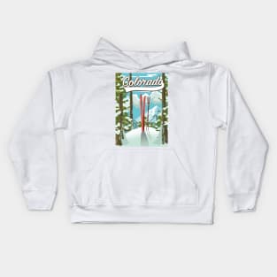 Colorado Ski poster Kids Hoodie